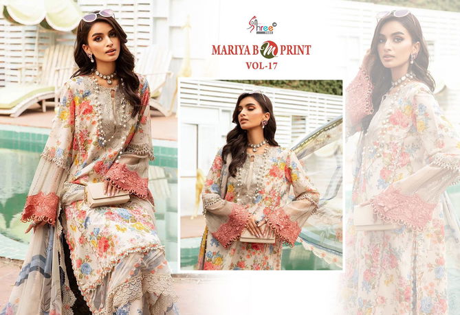 Mariya B Mprint Vol 17 By Shree Embroidery Cotton Pakistani Suits Wholesale Online
